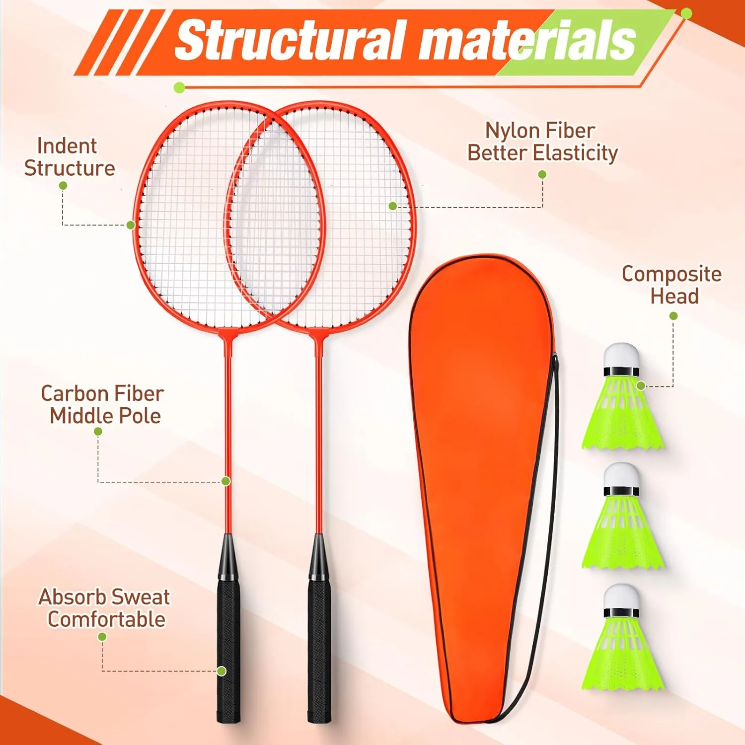 6 Packs Badminton Rackets Set Include 6 Lightweight Rackets 12 Nylon Plastic Shuttlecocks 3 Carrying Bags for Summer Outdoor Backyard Games Sports Beginners Adults
