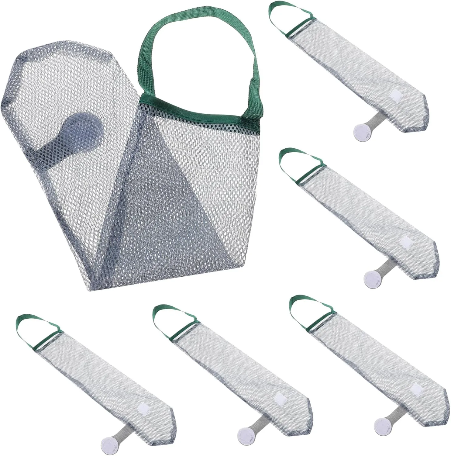 6pcs Garlic Hanging Bags Onion Fruit Vegetable Mesh Bags Reusable Breathable Decorative Kitchen Storage