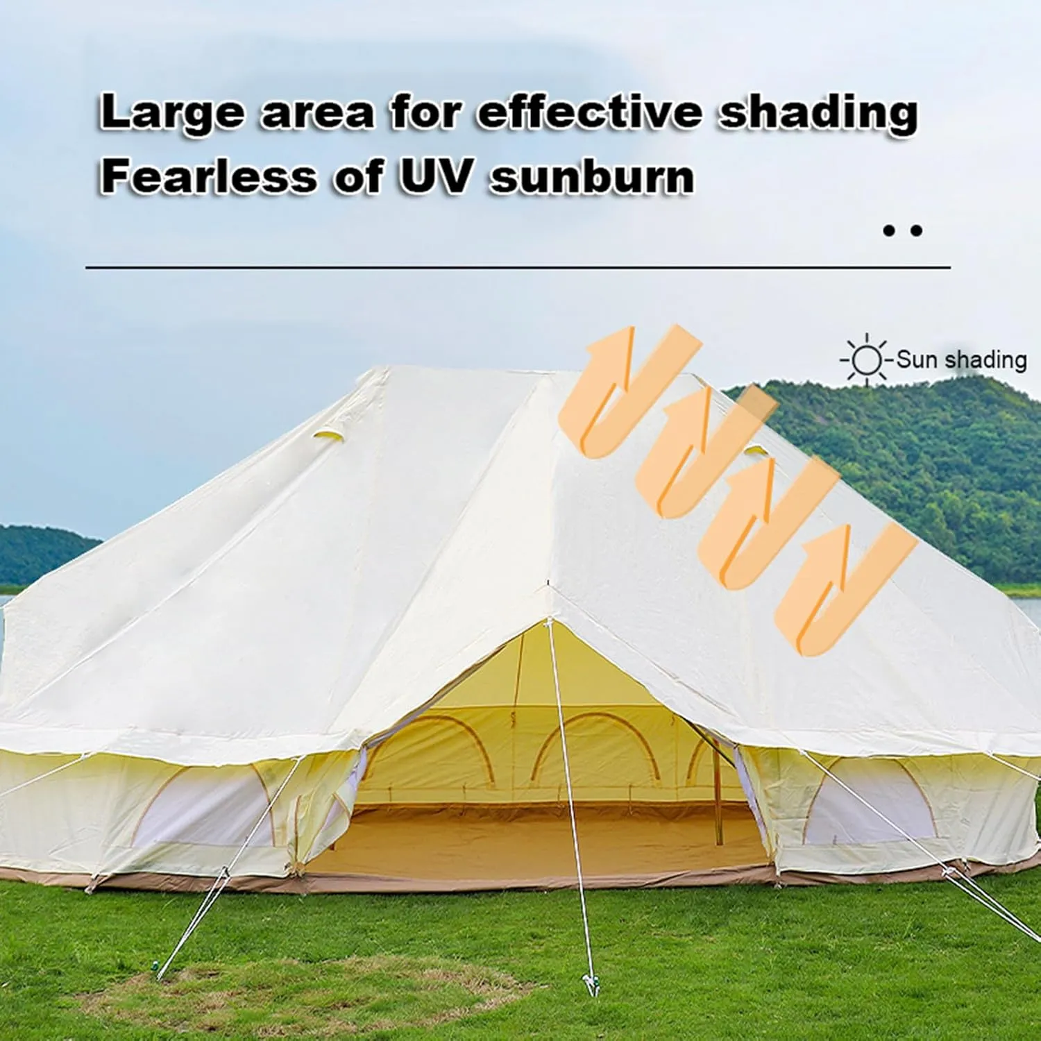8-12 People Bell Tent Canvas Yurt Tents Canvas/900D Oxford Cloth Tent for Camping Family Tent for Activities Weddings