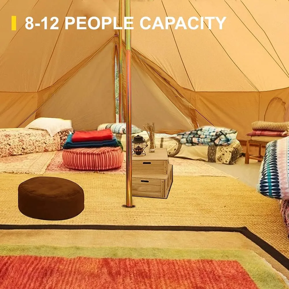 8-12 People Bell Tent Canvas Yurt Tents Canvas/900D Oxford Cloth Tent for Camping Family Tent for Activities Weddings