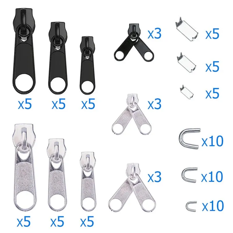 85PCS Universal Zipper Repair Kit – Easy Fix Sliders Pullers & Closures for Broken
