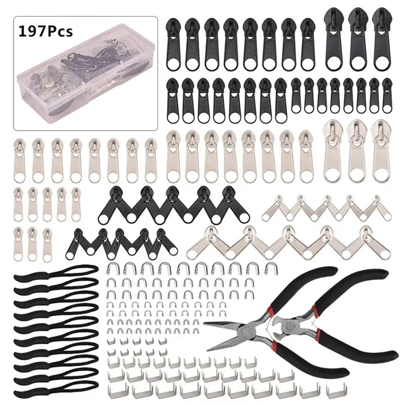 85PCS Universal Zipper Repair Kit – Easy Fix Sliders Pullers & Closures for Broken