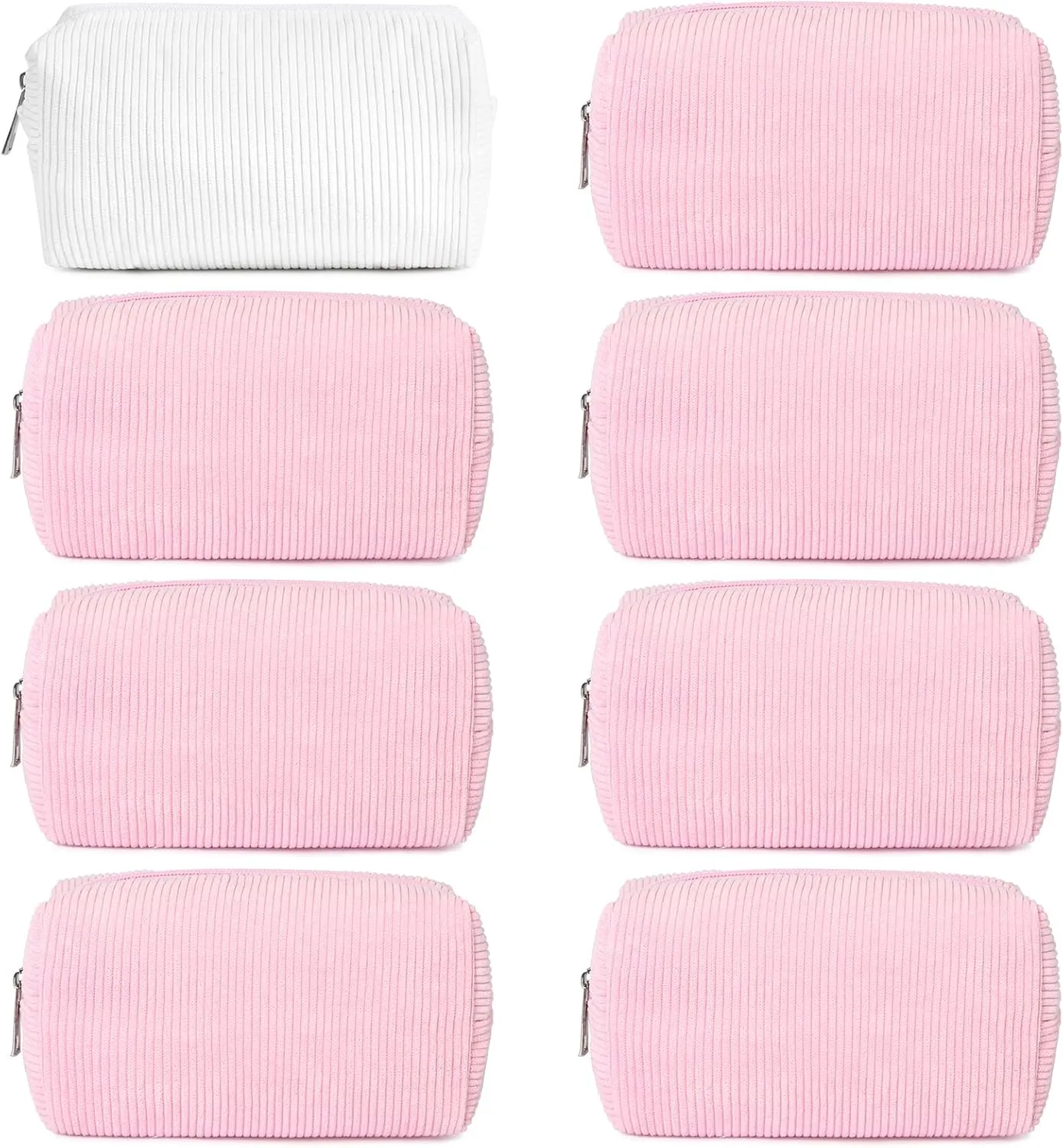 8PCS Bridesmaid Proposal Gifts Corduroy Makeup Bag Bulk for Wedding Party Favors Bachelorette Party Decorations Toiletry Organizer Bag Cosmetic Case Gift