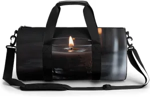 A Lit Candle Sport Gym Duffle Travel Bag for Women Men Overnight Weekender Bag with Shoe Compartment,Wet Pocket, 17.7in/9in/9in, style