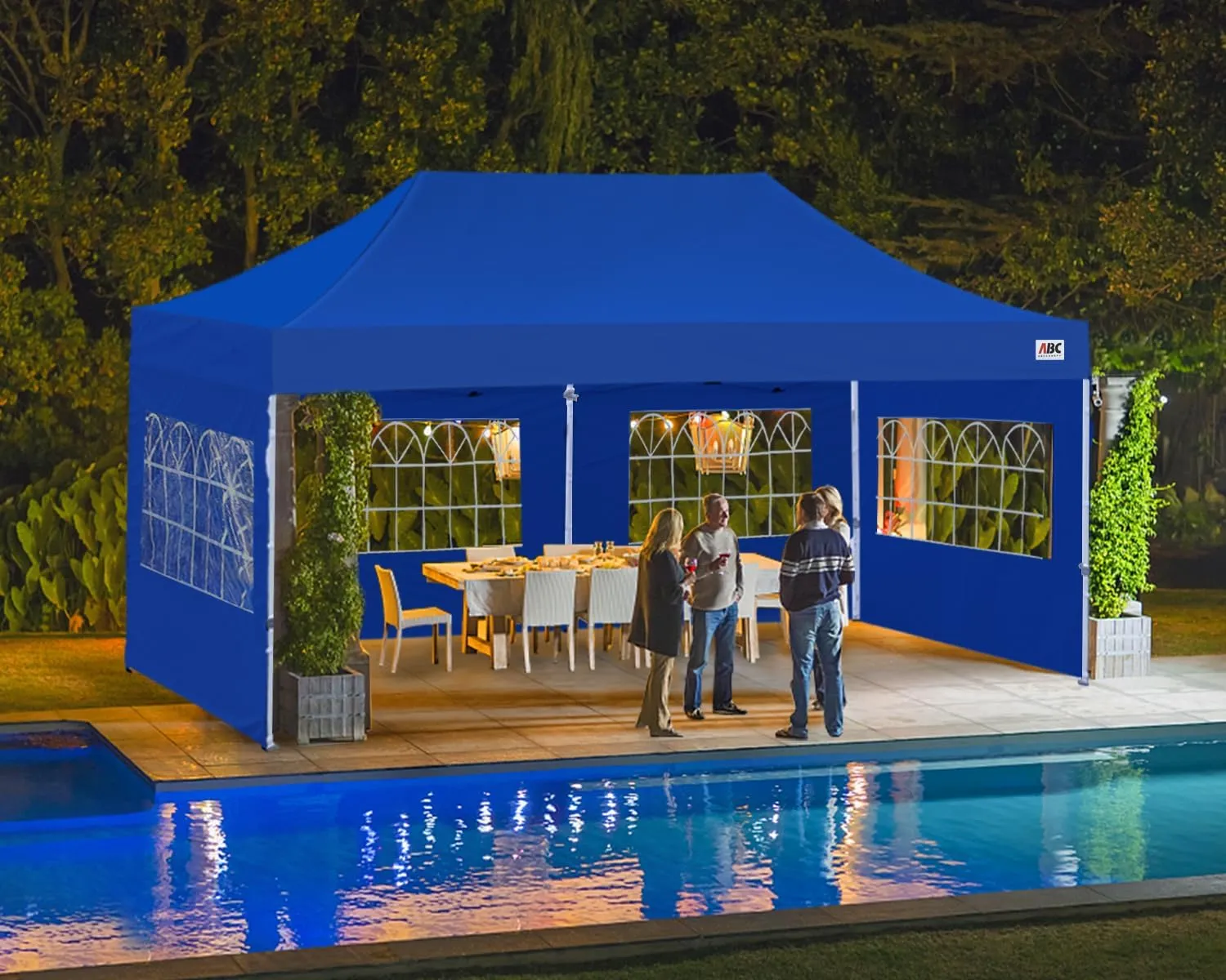 ABCCANOPY Outdoor Winter Gazebo 10x20, Premium Instant Pop Up Canopy Tent with Elegant Church Window,Snow and Rain Protection, Bonus Wheeled Bag,Royal Blue