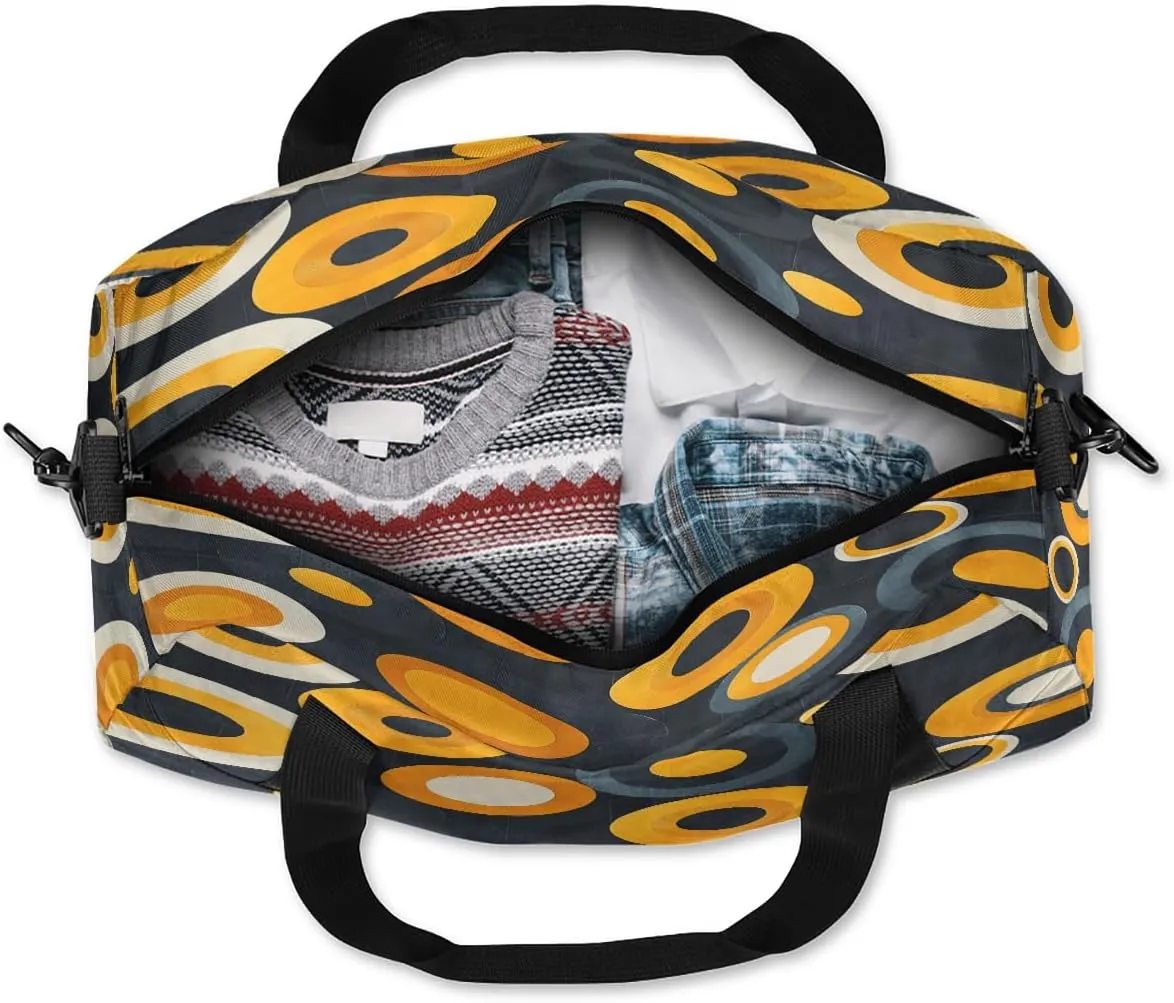 Abstract Art Circles Kids Duffle Bag Boys Girls Small Sport Dance Gym Bag for Overnight Travel Weekender Carry On