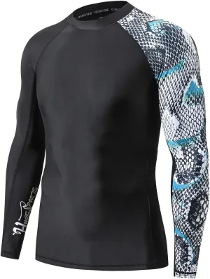 ADOREISM Men's Rash Guard Long Sleeves UPF 50  Sun Protection Compression Swim Shirts for Men