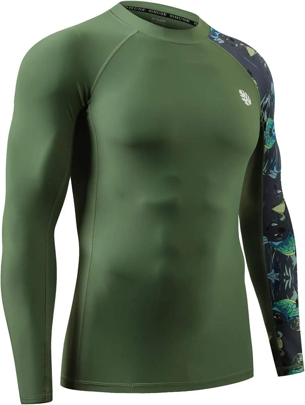 ADOREISM Men's Rash Guard Long Sleeves UPF 50  Sun Protection Compression Swim Shirts for Men
