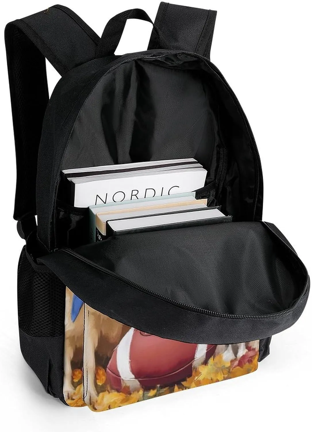 Adults Lightweight Happy Cute Dogs Baseball Rucksacks Large Capacity Bookbag With Adjustable Shoulder Straps for Trekking Outdoors Bicycle