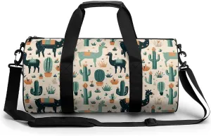African Camels Animals Cactus Sports Gym Bag Durable Workout Bags Travel Duffel Bags Yoga Exercise Bag for Women Men