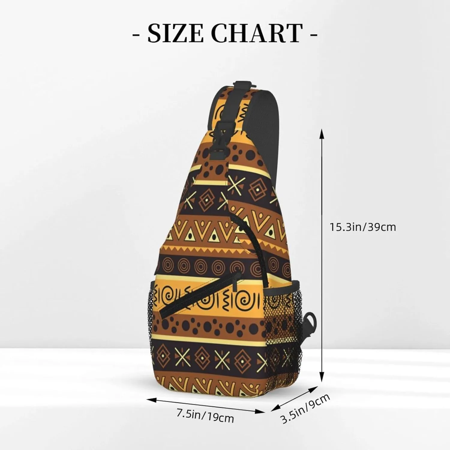 African Ethnic Bag for Women Men, Lightweight Sling Bag Chest Bag Tribe Handbag Backpack for Travel, Work