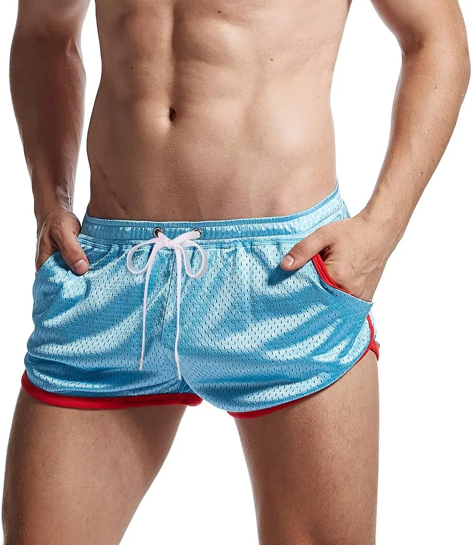 AIMPACT Mens Mesh 3 Inch Booty Shorts Sexy Side Split Athletic Workout Running Shorts