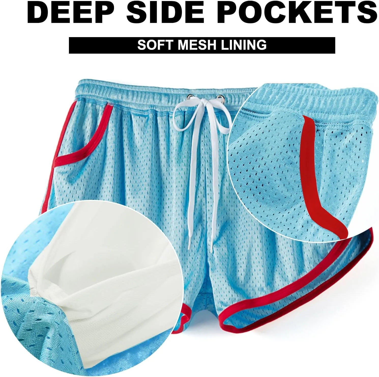 AIMPACT Mens Mesh 3 Inch Booty Shorts Sexy Side Split Athletic Workout Running Shorts