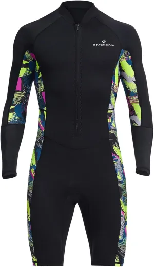 Aivtalk Adult 1.5mm Neoprene Main Body Shorty Wetsuit Summer Snorkeling Scuba Diving Suit Long/Short Sleeve for Couple