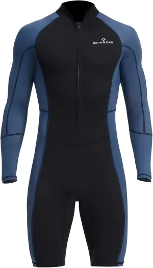 Aivtalk Adult 1.5mm Neoprene Main Body Shorty Wetsuit Summer Snorkeling Scuba Diving Suit Long/Short Sleeve for Couple