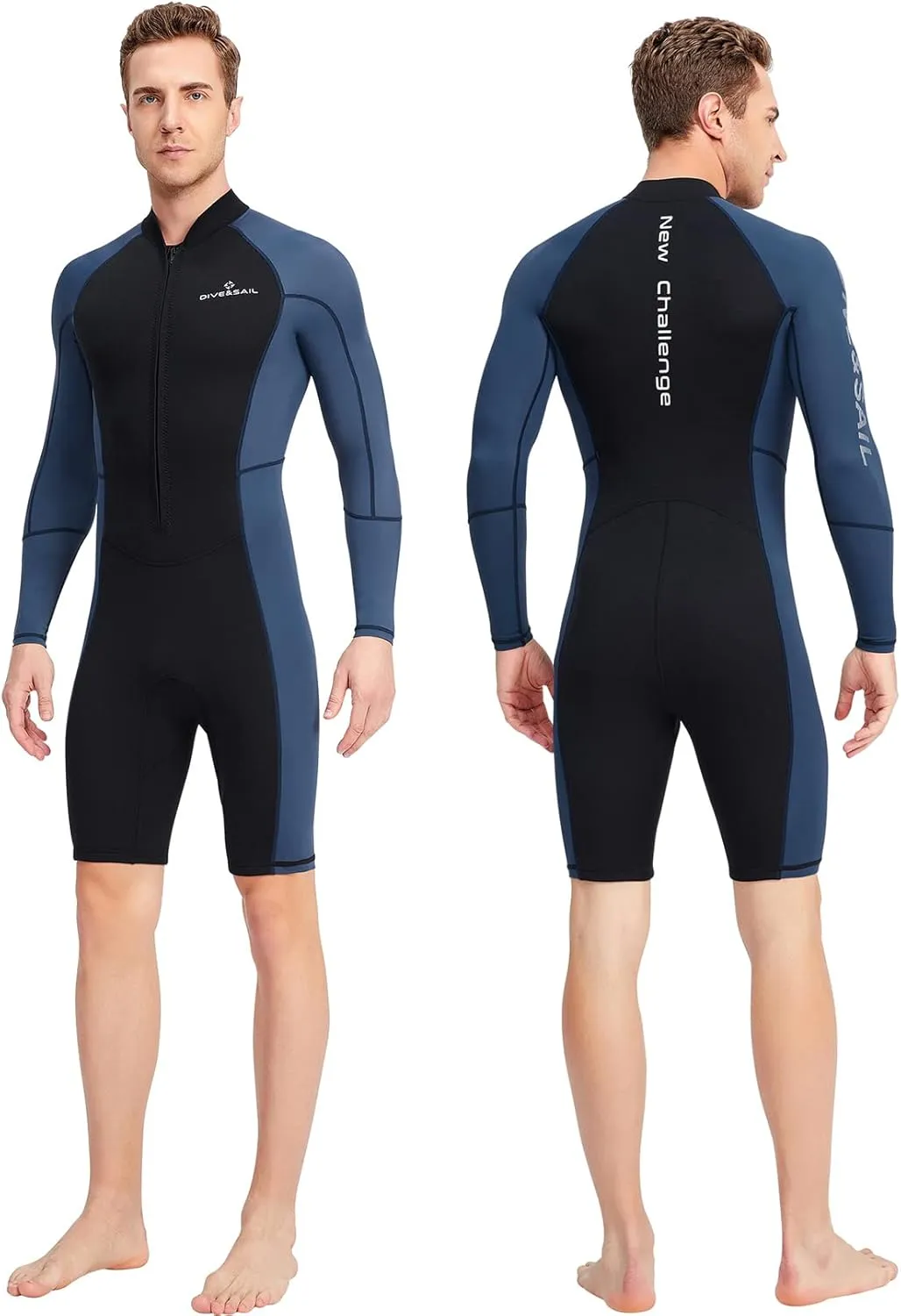 Aivtalk Adult 1.5mm Neoprene Main Body Shorty Wetsuit Summer Snorkeling Scuba Diving Suit Long/Short Sleeve for Couple