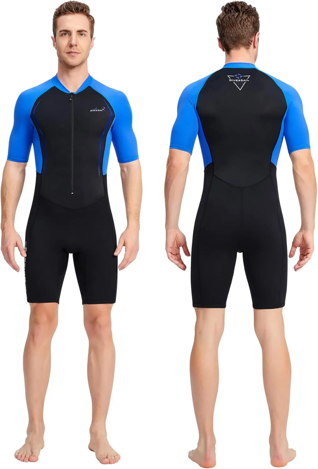 Aivtalk Adult 1.5mm Neoprene Main Body Shorty Wetsuit Summer Snorkeling Scuba Diving Suit Long/Short Sleeve for Couple