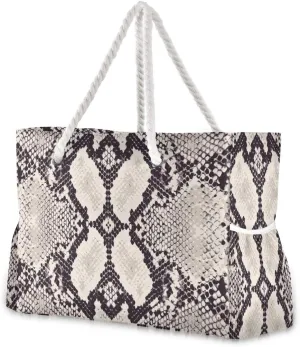 ALAZA Snake Skin Grunge Shoulder Tote Bags for Gym Travel Beach, Inner Pockets