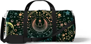 Alchemy Magical Astrology Style Sports Duffel Bag Travel Gym Tote Bags Lightweight Durable Shoulder Strap Waterproof Polyester Outside Mesh Pocket Overnight Trip Duffel Bag for Women Men