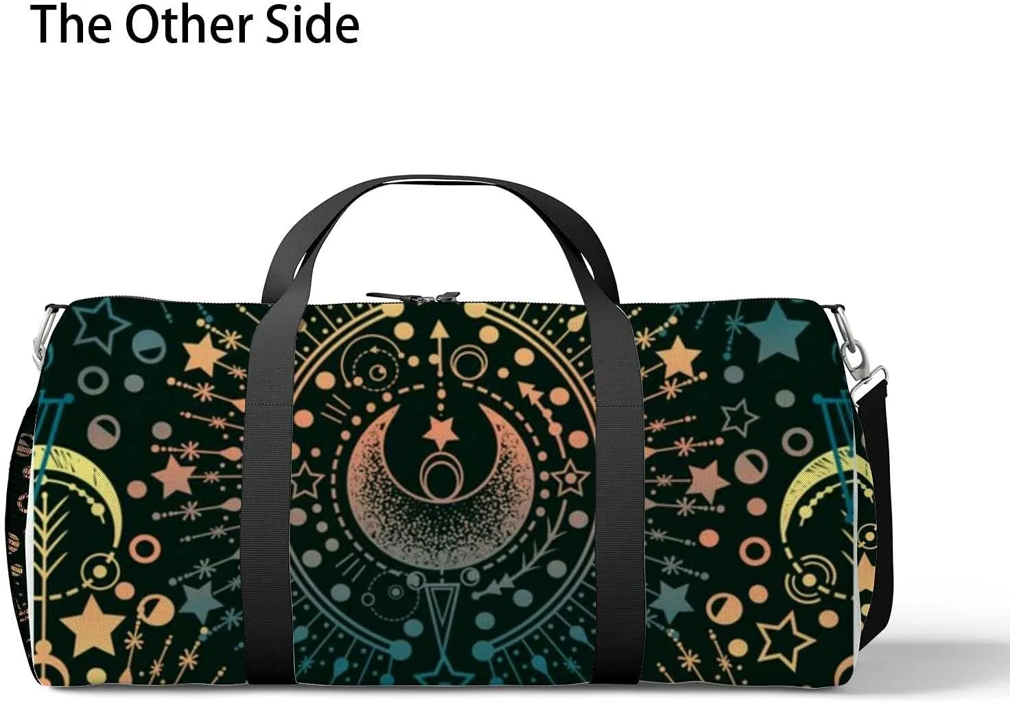 Alchemy Magical Astrology Style Sports Duffel Bag Travel Gym Tote Bags Lightweight Durable Shoulder Strap Waterproof Polyester Outside Mesh Pocket Overnight Trip Duffel Bag for Women Men