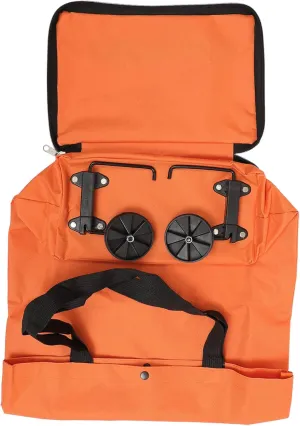 Alipis Foldable Shopping Cart with Wheels Lightweight Collapsible Grocery Trolley Bag for Shopping Travel and Outdoor Activities Capacity Reusable Pouch