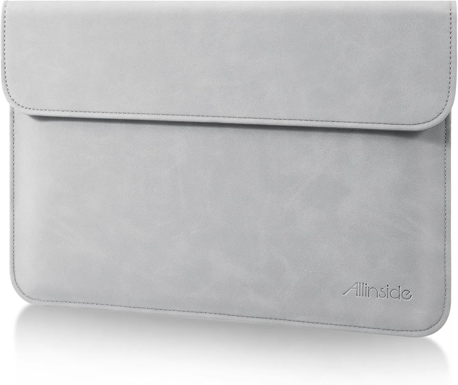 Allinside 13 Inch Laptop Sleeve Case for MacBook Air 13 2018-2024 (M2 A2681 M1 A2337)/ MacBook Pro 13 2016-2024 (M2 A2686 M1 A2338 A2251 A2289 A2159), PU Leather Envelope Laptop Case,Gray