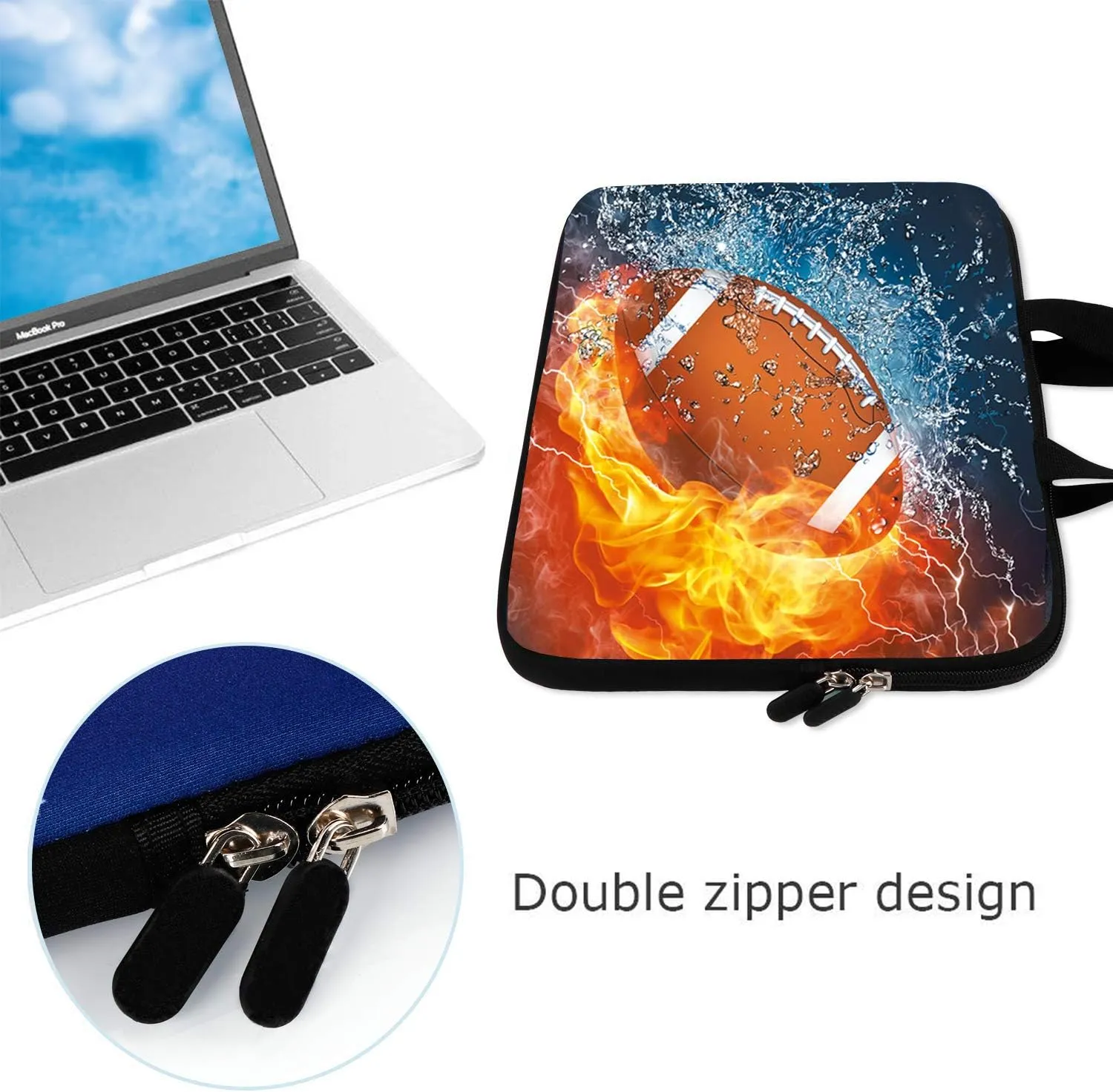 AMARY14 15 15.4 15.6 inch Laptop Handle Bag Computer Protect Case Pouch Holder Notebook Sleeve Neoprene Cover (Football)