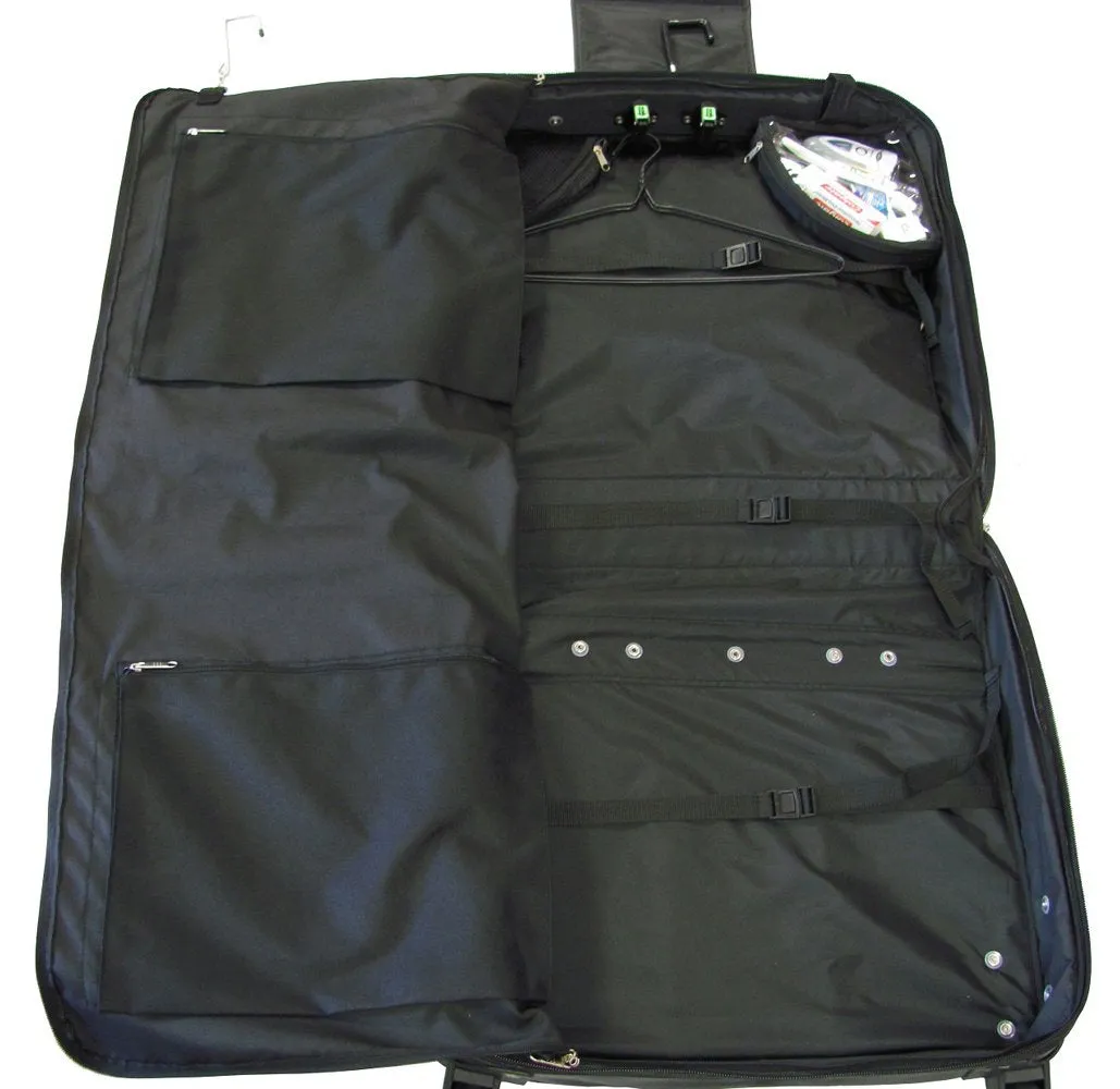 Amerileather Black Wheeled Leather Garment Bag