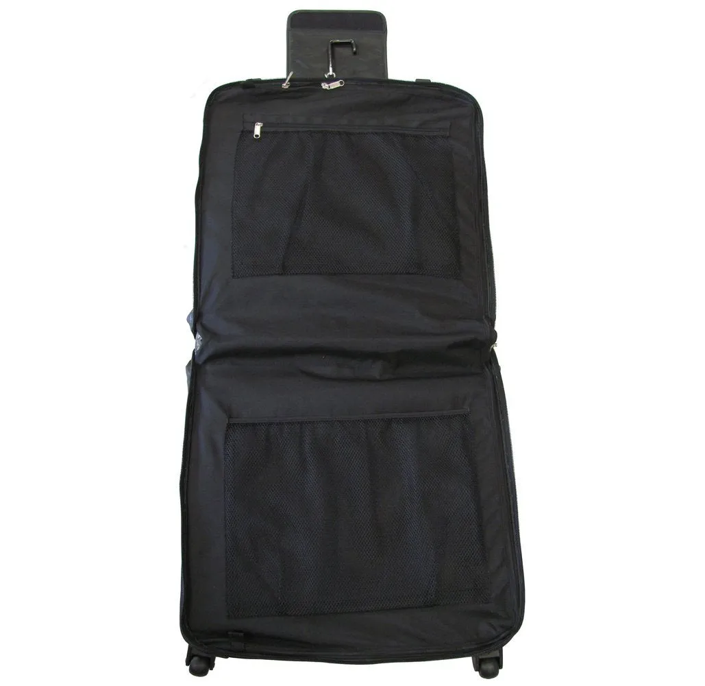 Amerileather Black Wheeled Leather Garment Bag