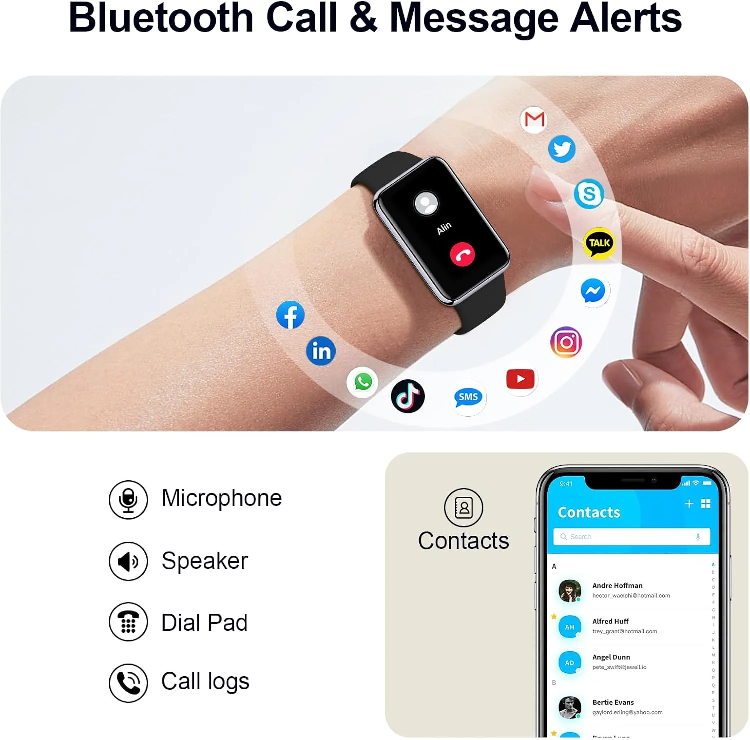 Amzhero Health Fitness Tracker 2024 with 24/7 Heart Rate, Blood Oxygen, Blood Pressure, Sleep Tracker, IP68 Waterproof Activity Trackers with Step Tracker, Pedometer (S & L Bands Included)