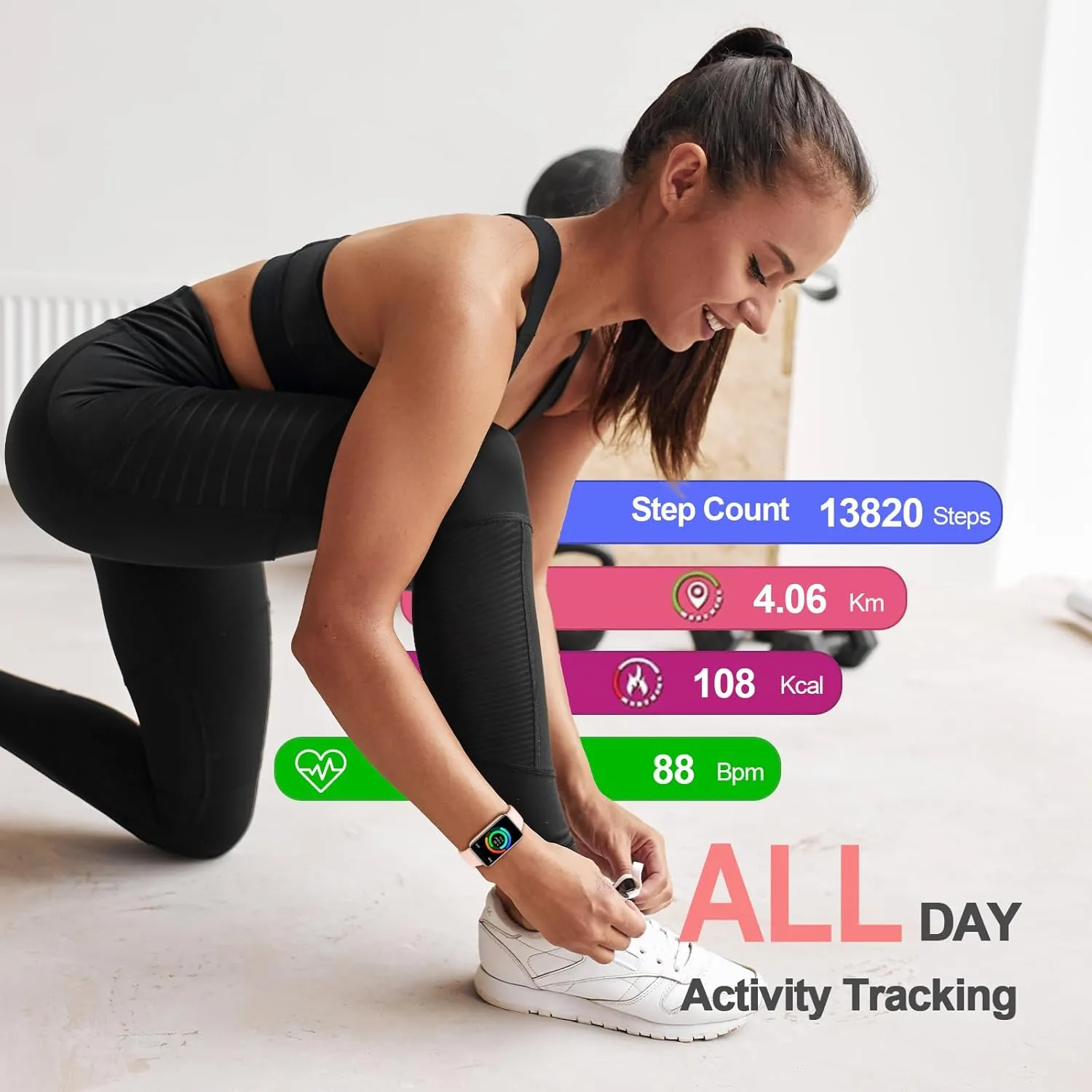 Amzhero Health Fitness Tracker 2024 with 24/7 Heart Rate, Blood Oxygen, Blood Pressure, Sleep Tracker, IP68 Waterproof Activity Trackers with Step Tracker, Pedometer (S & L Bands Included)