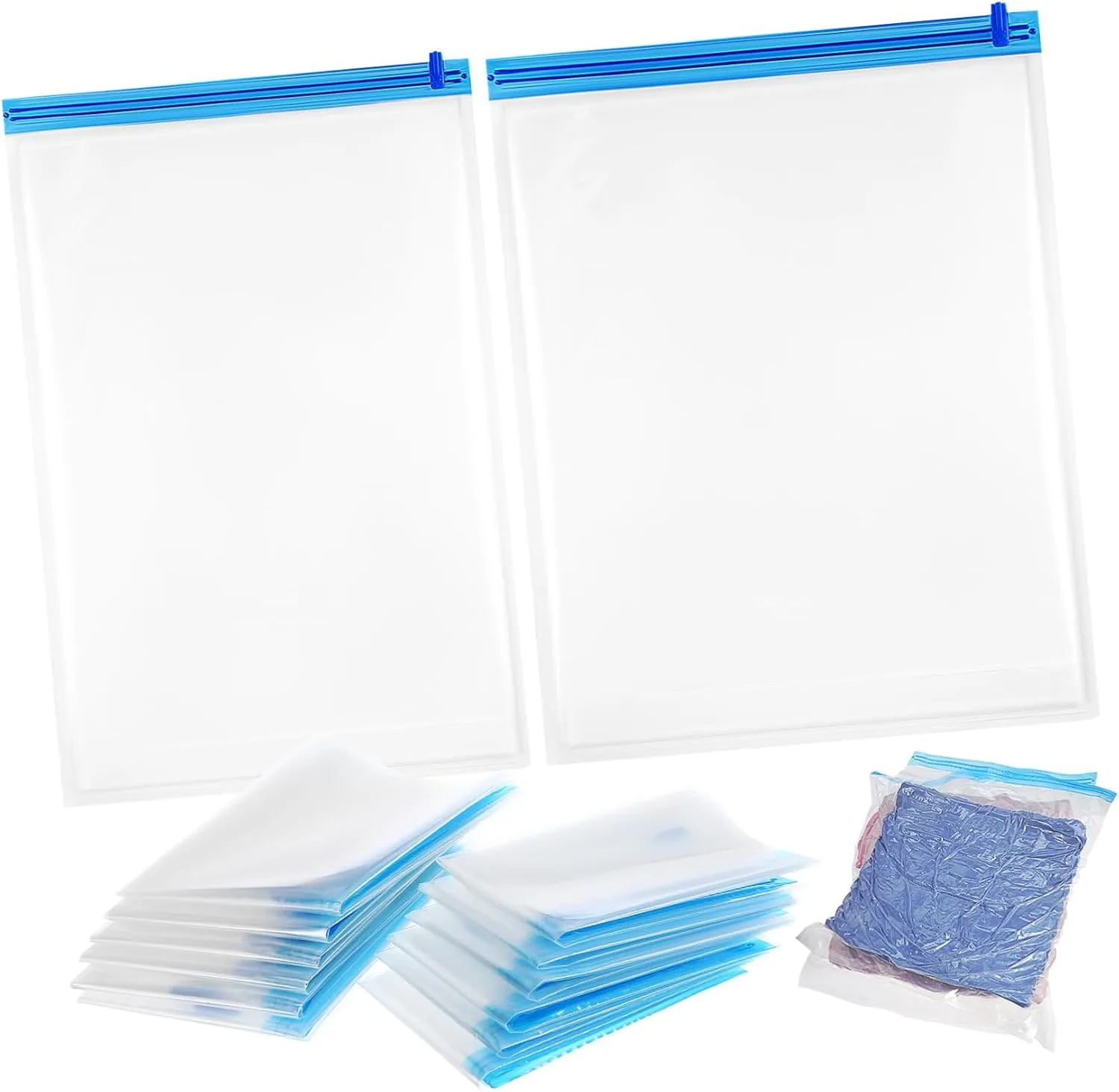 Angoily 2 Sizes Included 12 Pack Compression Travel Bags Vacuum Seal Storage Bags Save Space Organize Your Trip