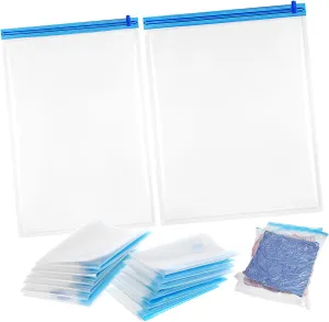 Angoily 2 Sizes Included 12 Pack Compression Travel Bags Vacuum Seal Storage Bags Save Space Organize Your Trip