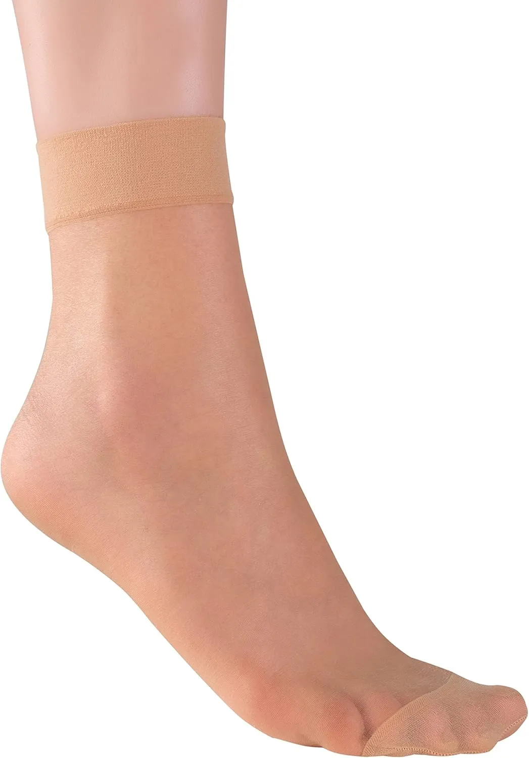 Ankle High Sheer Socks for Women, 5 or 10 Pairs in Gift Box, Black - Nude Colors Breathable Compression Nylon Hosiery