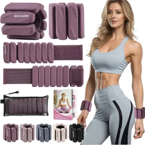 Ankle Weights Set of 2(1 lb/2 lbs Each) for Women Men Adjustable Wrist Bracelet for Home Gym Weighted Bangles Wristbands Leg Arm Weights for Walking Swimming Running Pilates Yoga Gym