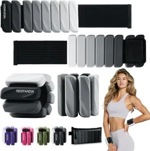 Ankle Wrist Weights for Women Men at Home Set of 2 (1 Lb Each) Adjustable Silicone Hand Leg Weights Wearable Pilates Ankle Weights for Yoga Dance Gym Workout Walking Running