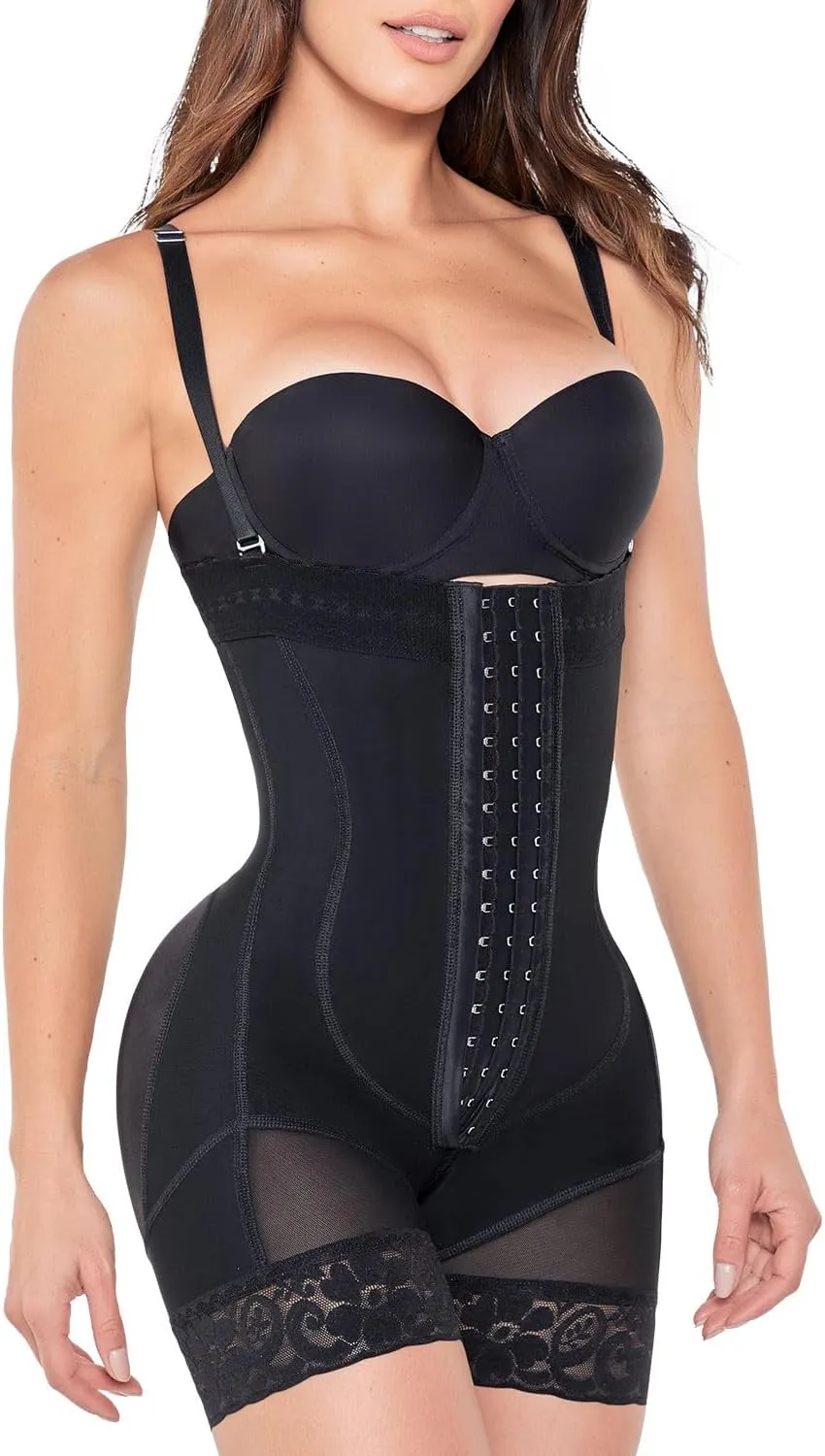 Ann Chery 1040 Shapewear Bodysuit Hourglass Silhouette | 3 levels of hooks Waist Compression and Lifting | Faja Colombiana
