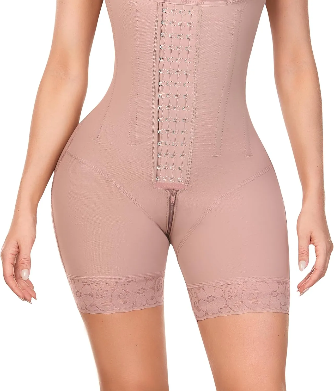 Ann Chery 5165 Shapewear Bodysuit Hourglass Silhouette | 4 levels of hooks, Waist Compression and Lifting | Faja Colombiana