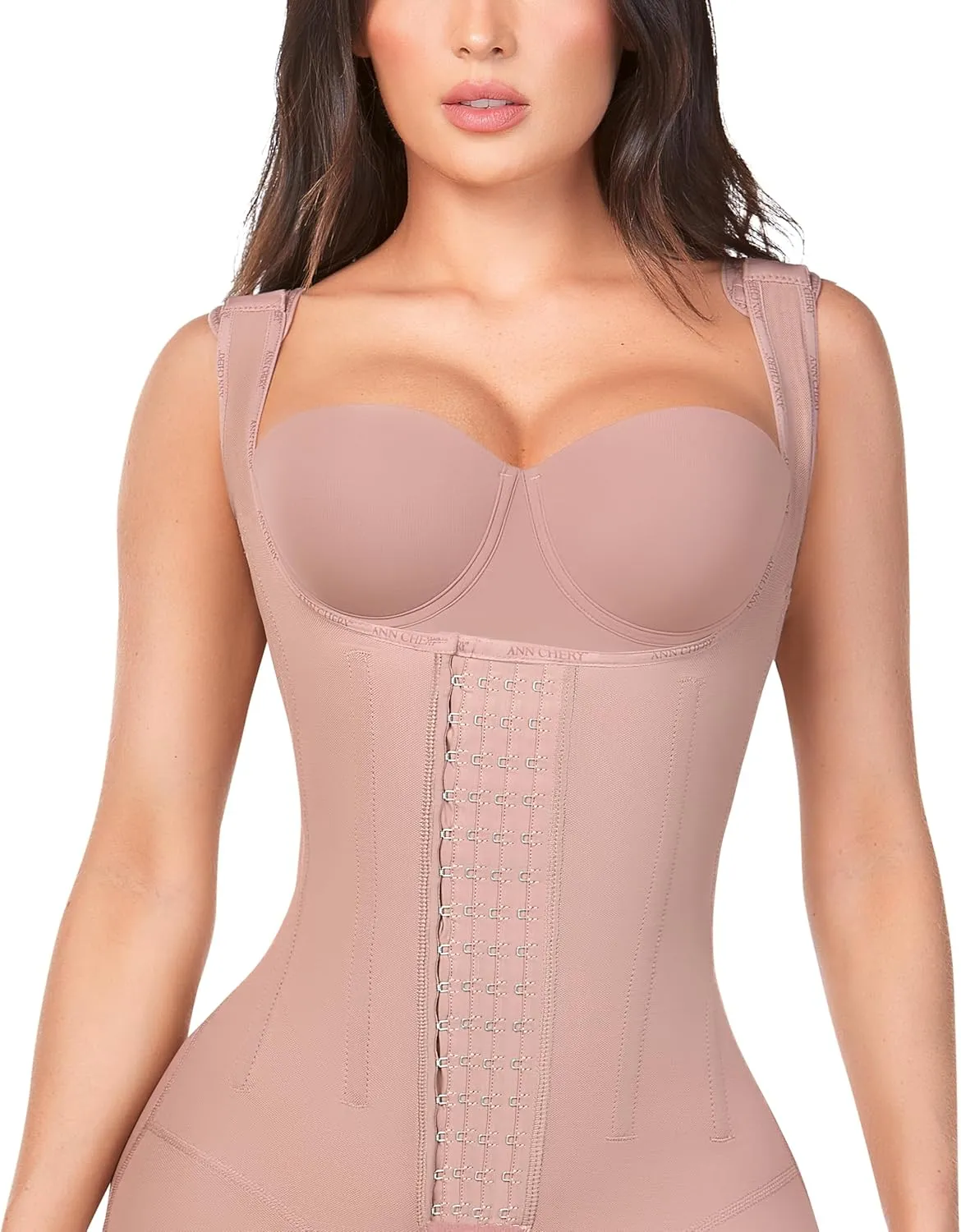 Ann Chery 5165 Shapewear Bodysuit Hourglass Silhouette | 4 levels of hooks, Waist Compression and Lifting | Faja Colombiana
