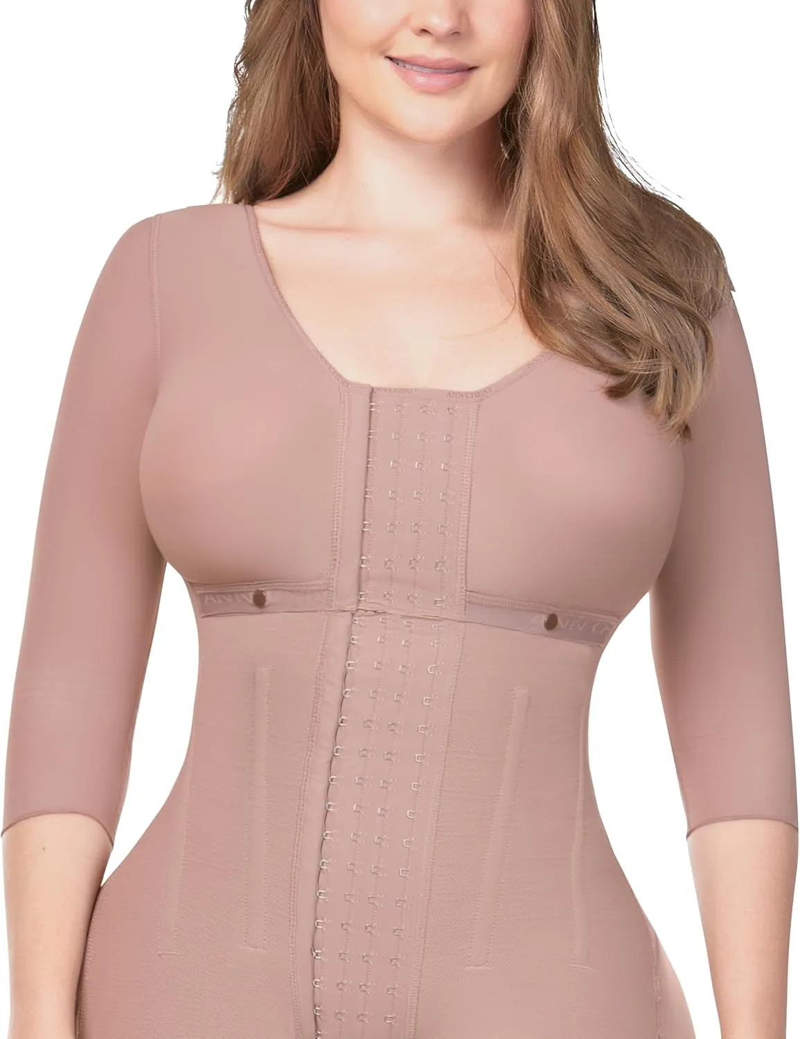 Ann Chery 5178 Shapewear Hourglass Silhouette | 4 levels of hooks, 3/4 Sleeve, Waist Compression | Faja Colombiana