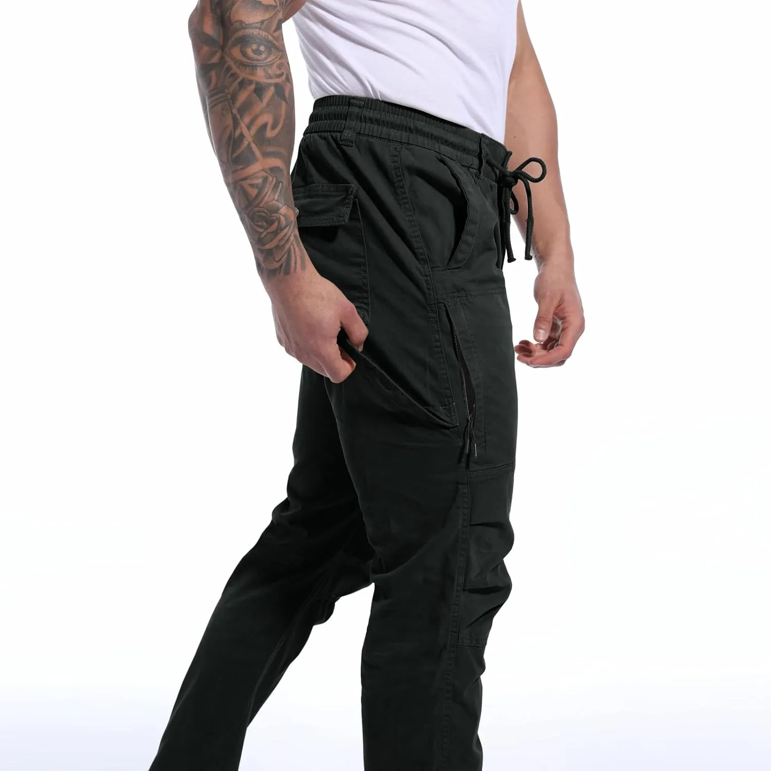 ANOTWENER Men's Stretch Cargo Pants, Tactical Water Resistant Ripstop Lightweight Work Hiking Pants