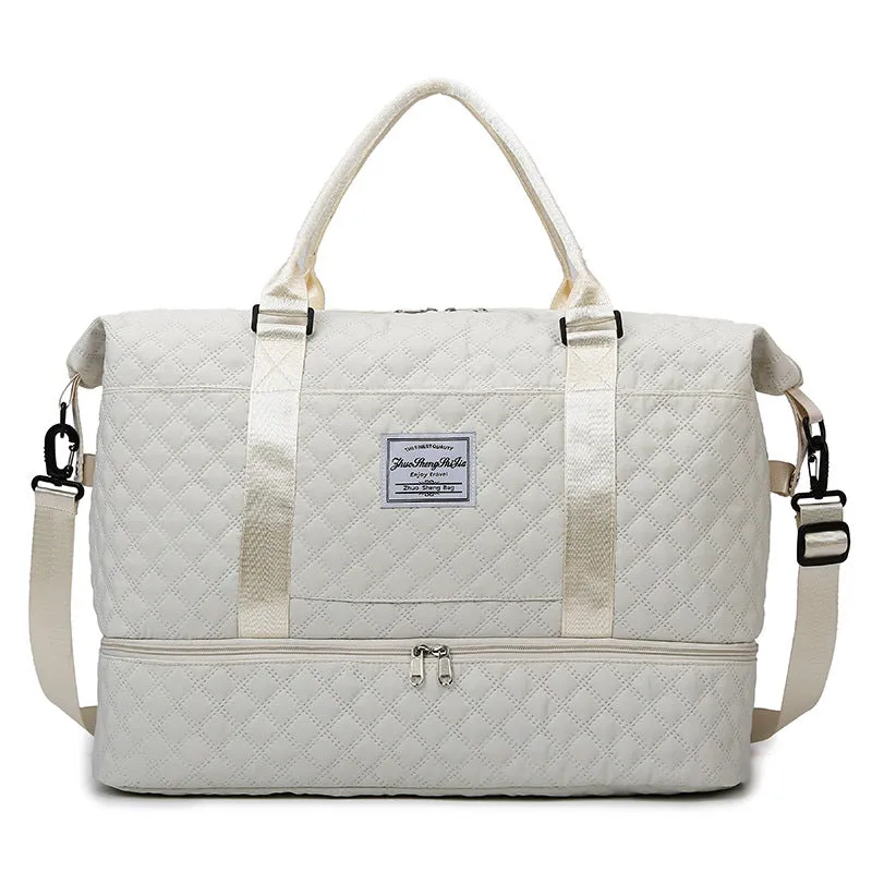 ANYMOM Mommy Diaper Bag Beige Handbag for Mom Waterproof Tote Yoga Gym Wet Bag Large Capacity for Travel and Sports