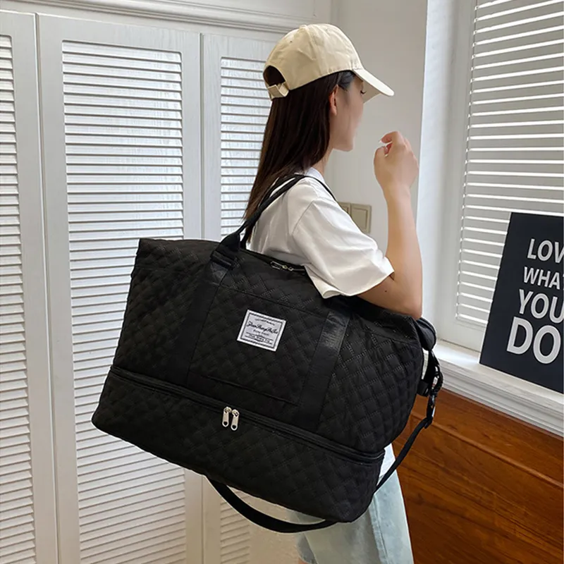 ANYMOM Mommy Diaper Bag Beige Handbag for Mom Waterproof Tote Yoga Gym Wet Bag Large Capacity for Travel and Sports