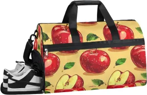 Apples Fruits Style Gym Bag for Women Duffle with Shoes Compartment Men Weekender Duffel Bags for Travel Sports Swimming Overnight Dance