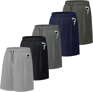 Aserlin Men's Athletic Shorts Mesh Workout Gym Activewear Basketball Shorts with Pockets 5 Pack