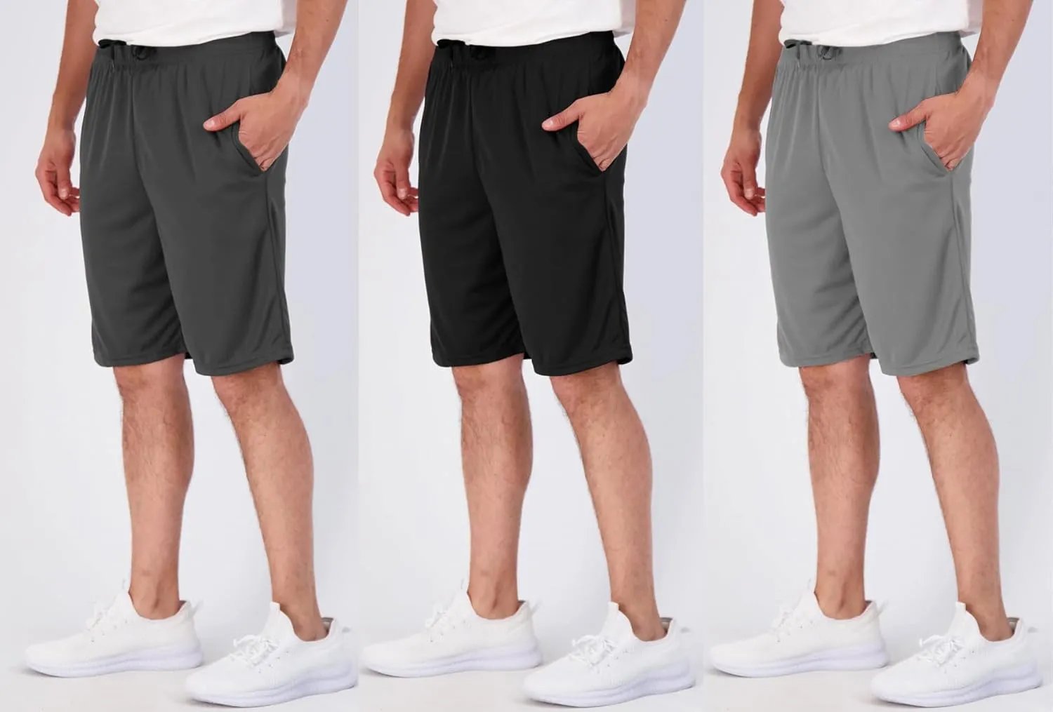 Aserlin Men's Athletic Shorts Mesh Workout Gym Activewear Basketball Shorts with Pockets 5 Pack