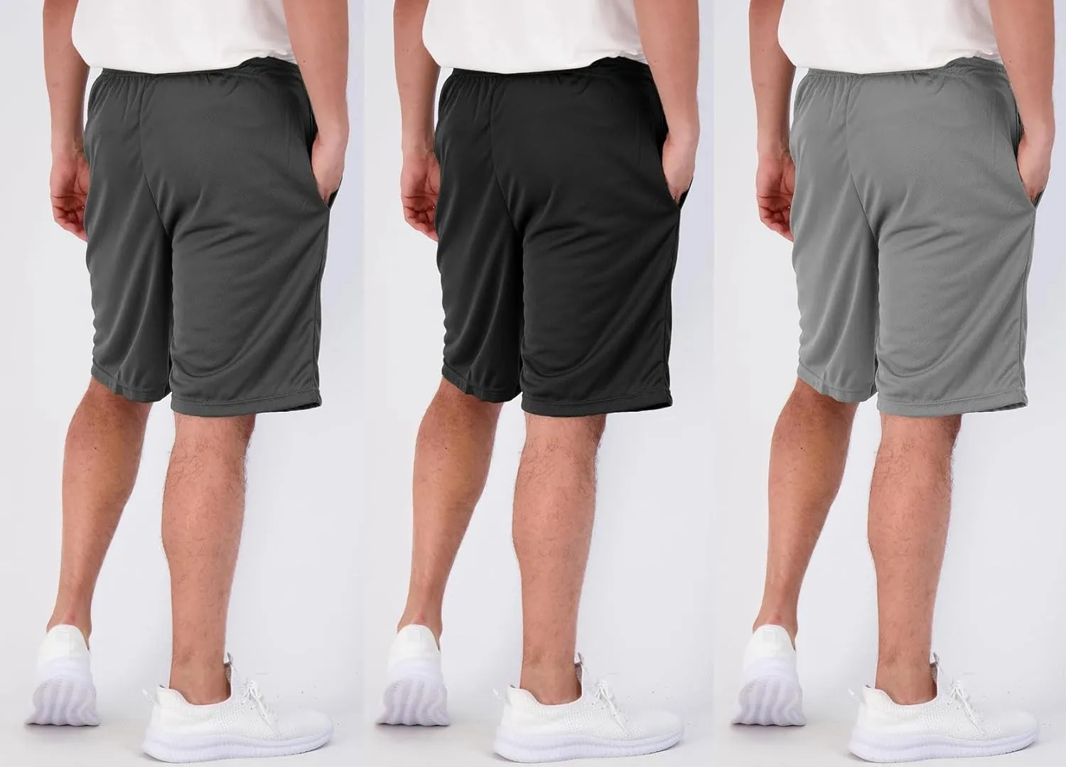 Aserlin Men's Athletic Shorts Mesh Workout Gym Activewear Basketball Shorts with Pockets 5 Pack