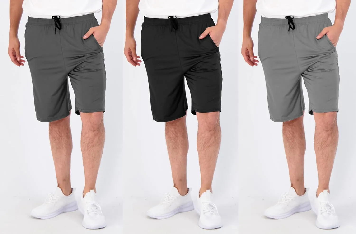 Aserlin Men's Athletic Shorts Mesh Workout Gym Activewear Basketball Shorts with Pockets 5 Pack