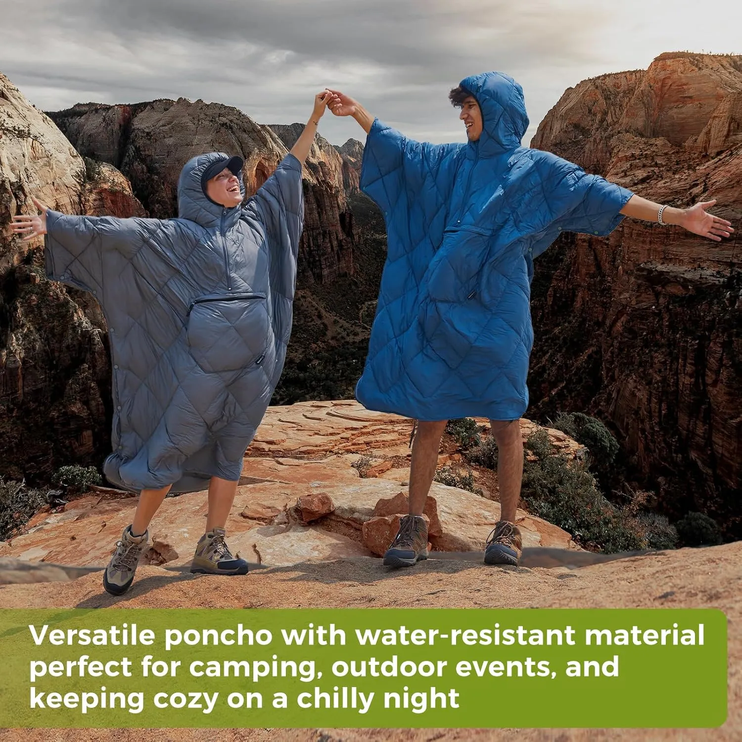 ATEPA Wearable Sleeping Bag, Recycled Stadium Blanket Packable Ultralight Warm Windproof Poncho Camping Outdoor Sports