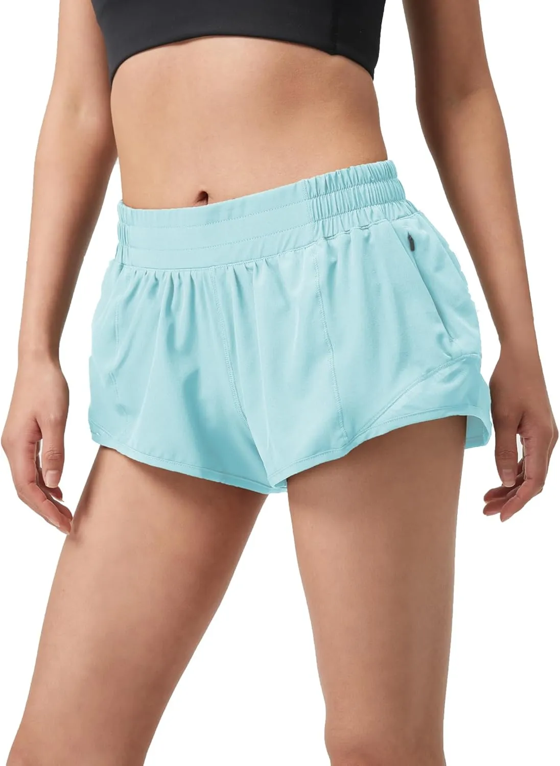 Athletic Shorts for Women,Mesh Lined 2.5" Running Shorts,Quick Dry Active Workout Shorts with Zip Pocket